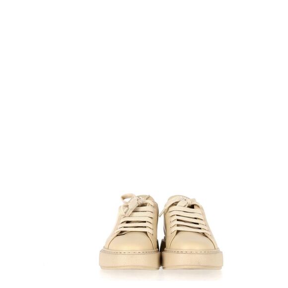 Ganni Lace Up Sneakers in Yellow Leather - Picture 2 of 8